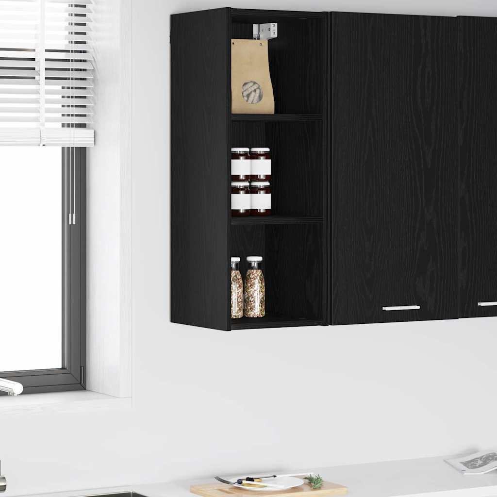 Hængeskab Sort eg 30 x 29,5 x 80 cm Konstrueret træ