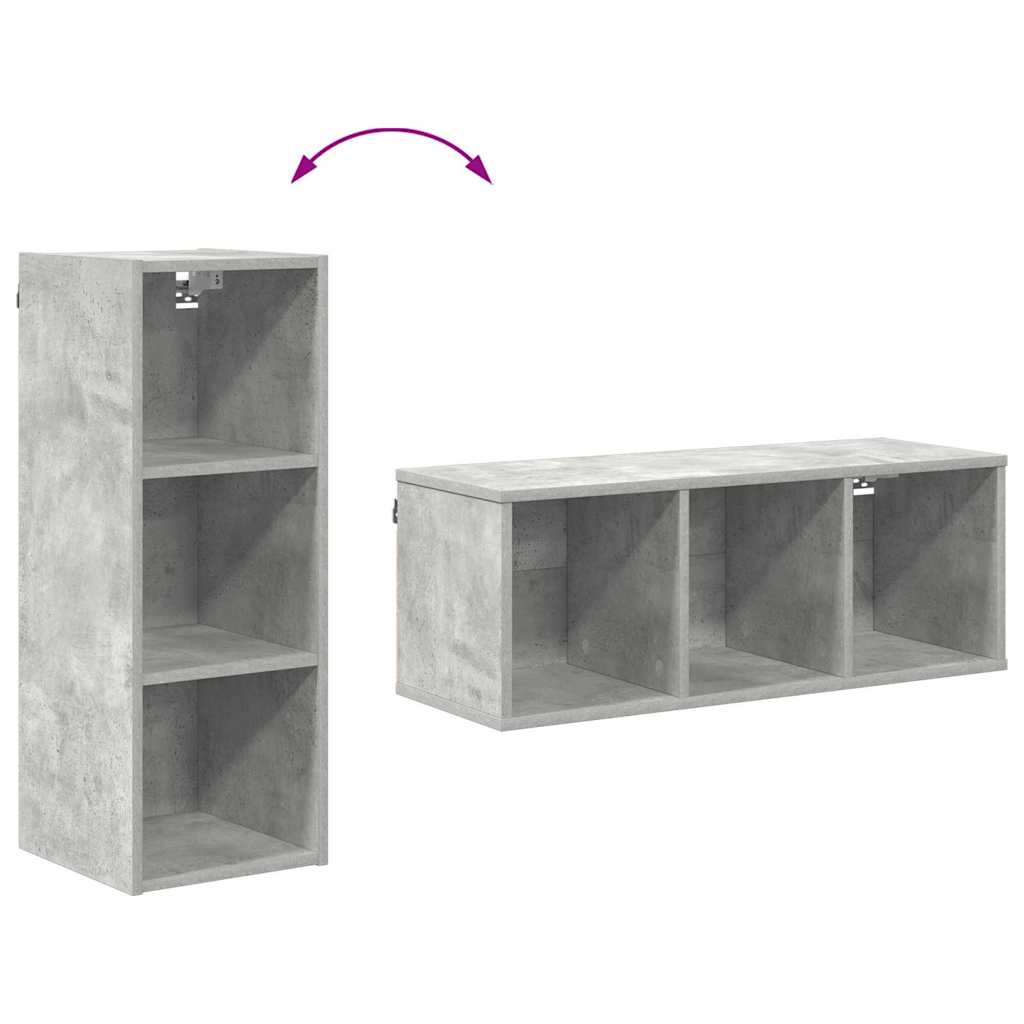 Hængeskab Beton Grå 30 x 29,5 x 80 cm Konstrueret træ