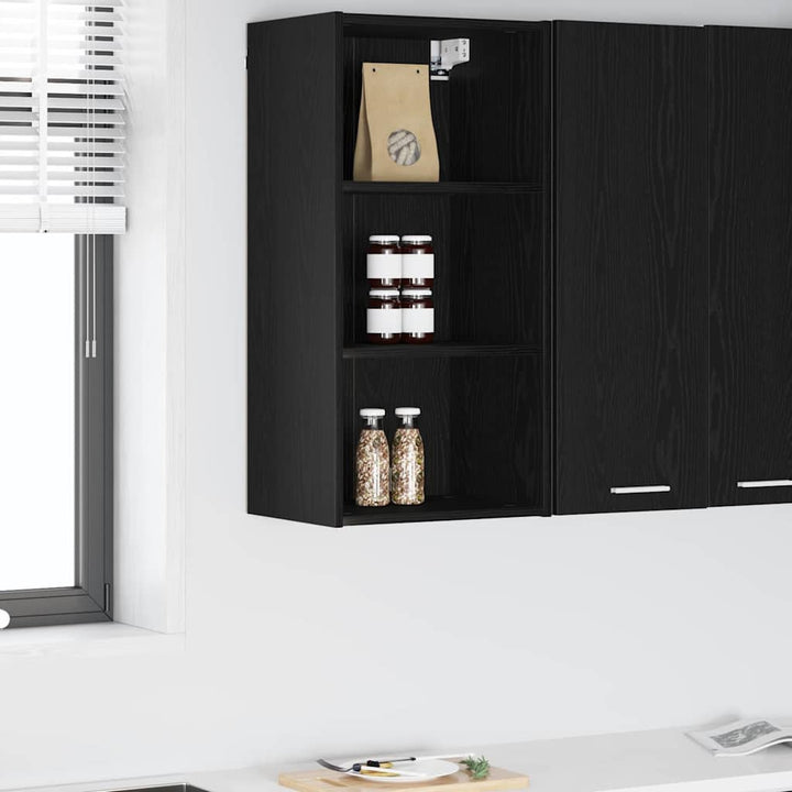 Hængeskab Sort eg 40 x 29,5 x 80 cm Konstrueret træ