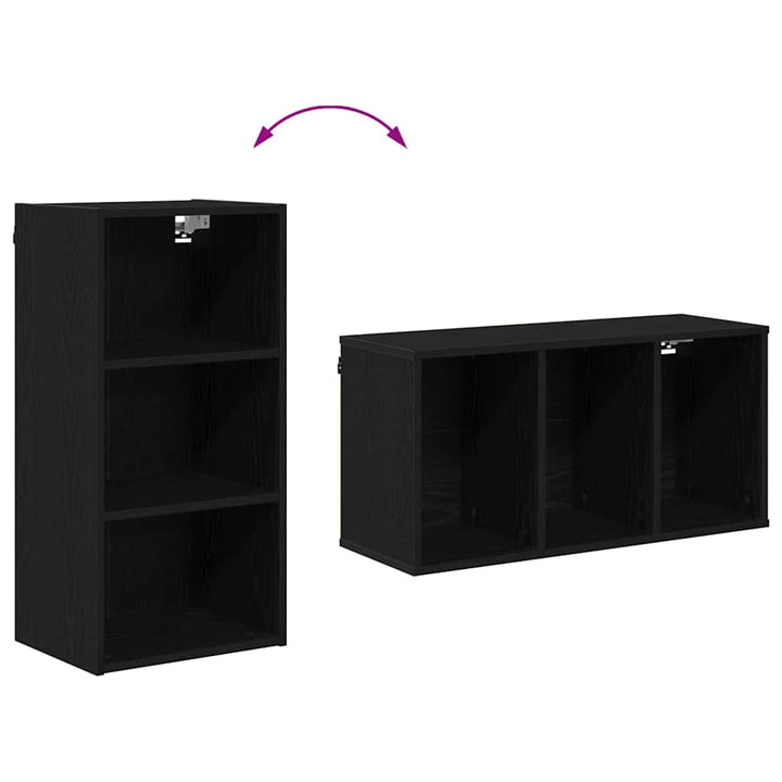 Hængeskab Sort eg 40 x 29,5 x 80 cm Konstrueret træ