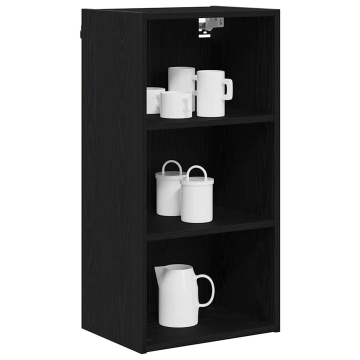 Hængeskab Sort eg 40 x 29,5 x 80 cm Konstrueret træ