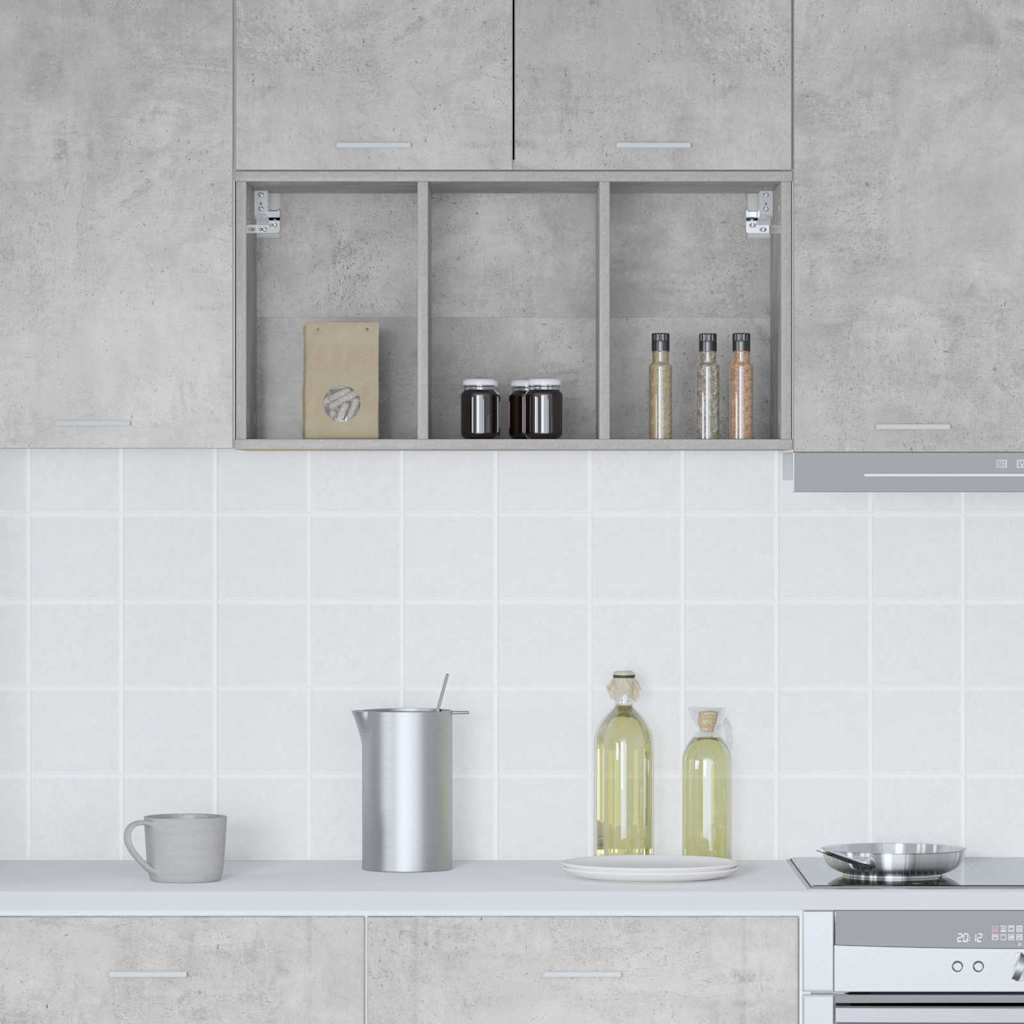 Hængeskab Beton Grå 40 x 29,5 x 80 cm Konstrueret træ