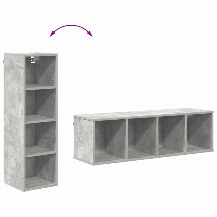 Hængeskab Beton Grå 30 x 29,5 x 100 cm Konstrueret træ