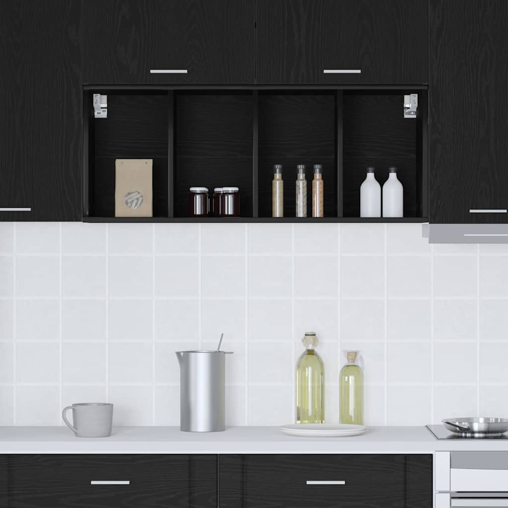 Hængeskab Sort eg 40 x 29,5 x 100 cm Konstrueret træ