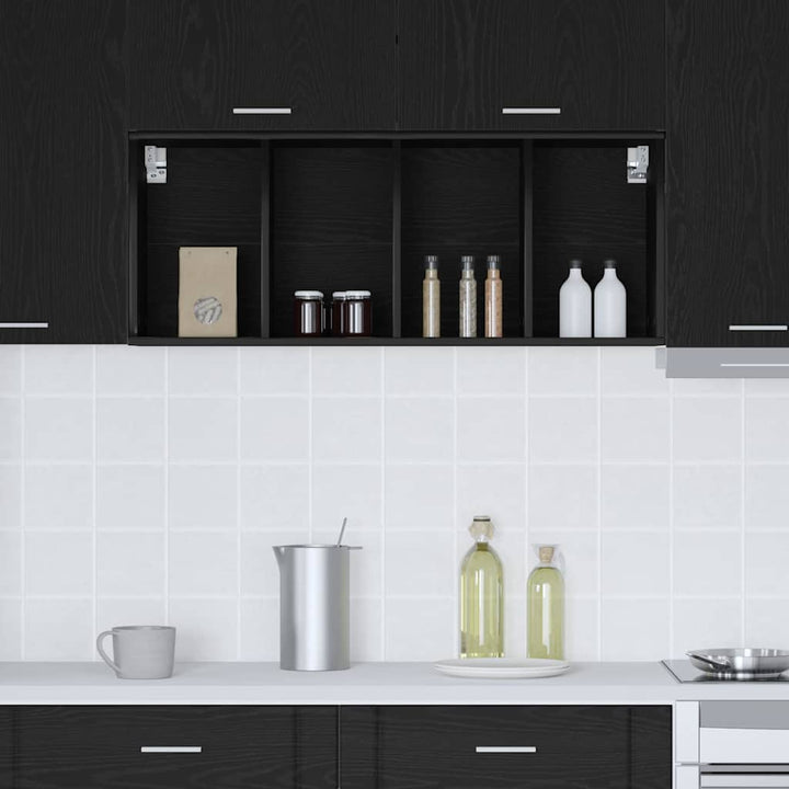 Hængeskab Sort eg 40 x 29,5 x 100 cm Konstrueret træ