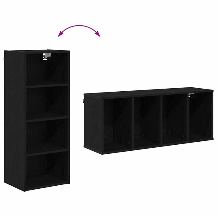 Hængeskab Sort eg 40 x 29,5 x 100 cm Konstrueret træ