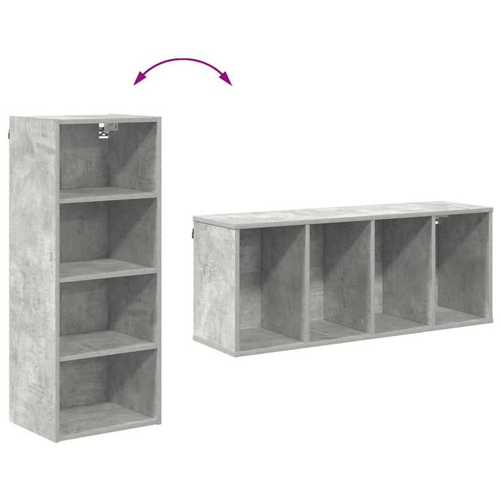 Hængeskab Beton Grå 40 x 29,5 x 100 cm Konstrueret træ