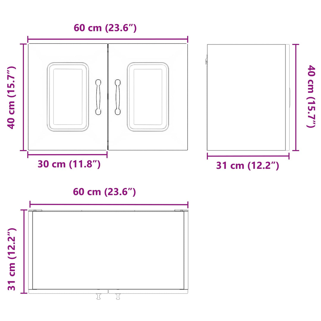 Panel til opvaskemaskine Kalmar Røget eg 60 x 31 x 40 cm