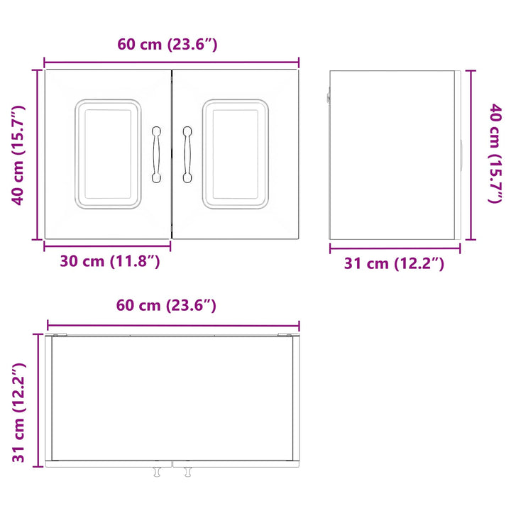 Panel til opvaskemaskine Kalmar Brun eg 60 x 31 x 40 cm