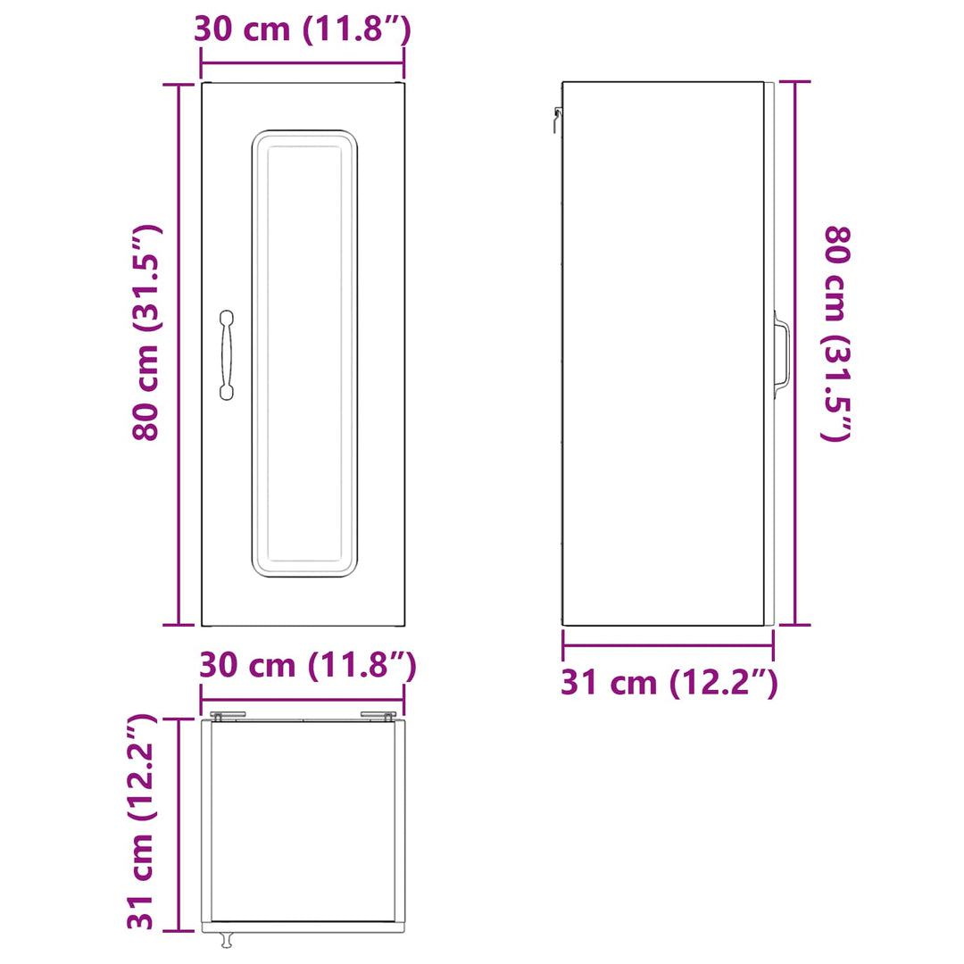 Panel til opvaskemaskine Kalmar Gammelt træ 30 x 31 x 80 cm