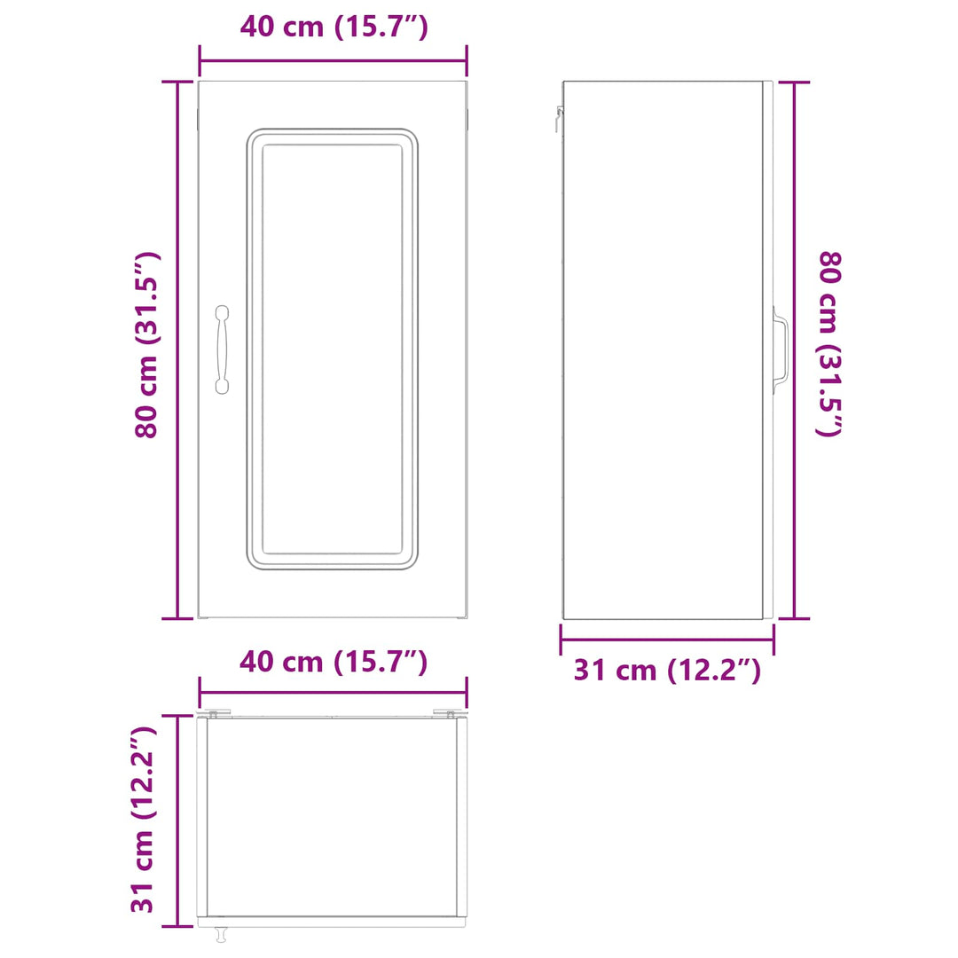 Panel til opvaskemaskine Kalmar Gammelt træ 40 x 31 x 80 cm