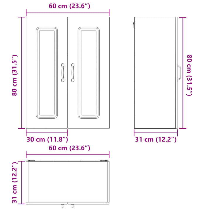 Panel til opvaskemaskine Kalmar Gammelt træ 60 x 31 x 80 cm