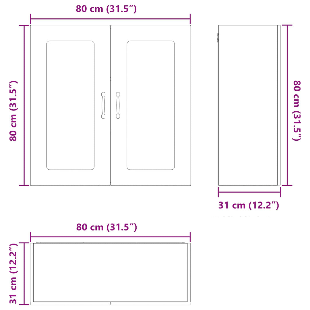 Panel til opvaskemaskine Kalmar Røget eg 80 x 31 x 80 cm