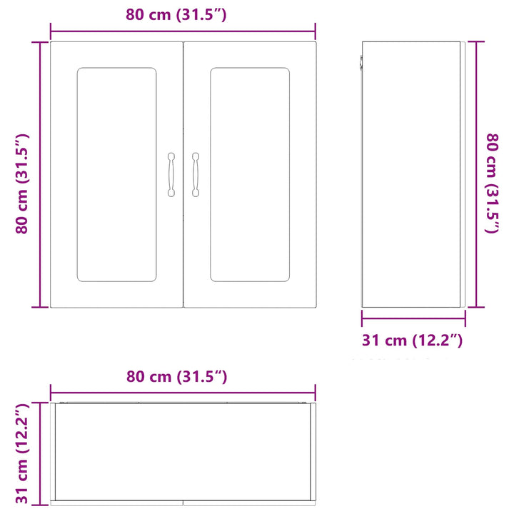 Panel til opvaskemaskine Kalmar Røget eg 80 x 31 x 80 cm