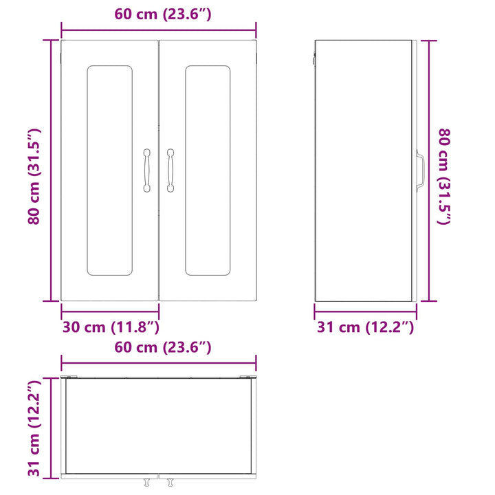 Panel til opvaskemaskine Kalmar Røget eg 60 x 31 x 80 cm
