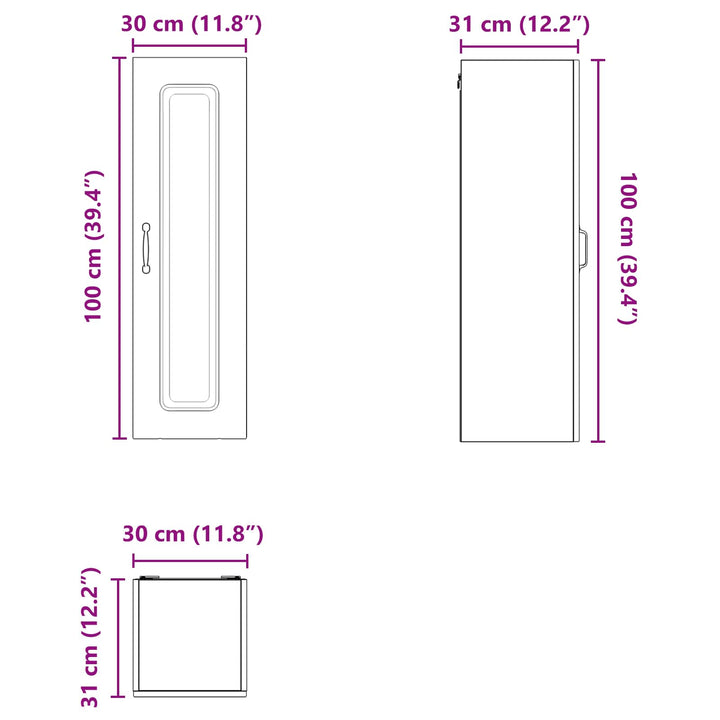 Panel til opvaskemaskine Kalmar Gammelt træ 30 x 31 x 100 cm