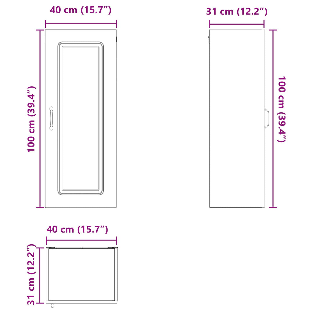 Panel til opvaskemaskine Kalmar Gammelt træ 40 x 31 x 100 cm