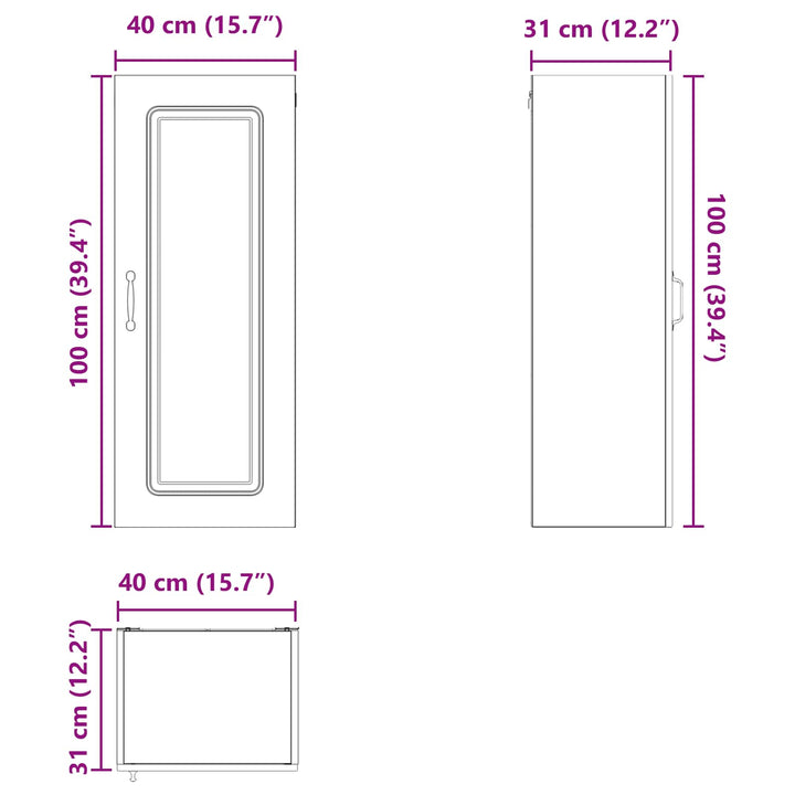 Panel til opvaskemaskine Kalmar Gammelt træ 40 x 31 x 100 cm
