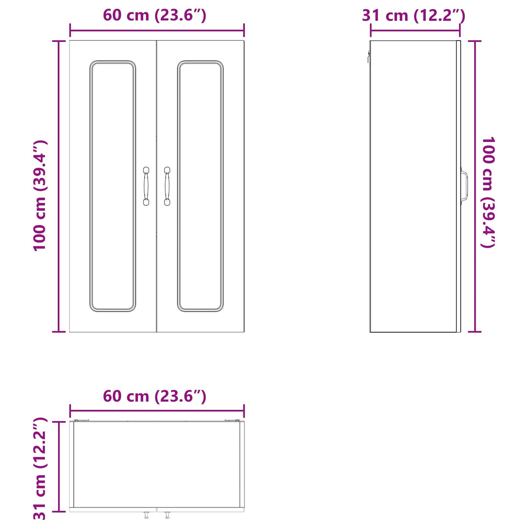 Panel til opvaskemaskine Kalmar Gammelt træ 60 x 31 x 100 cm