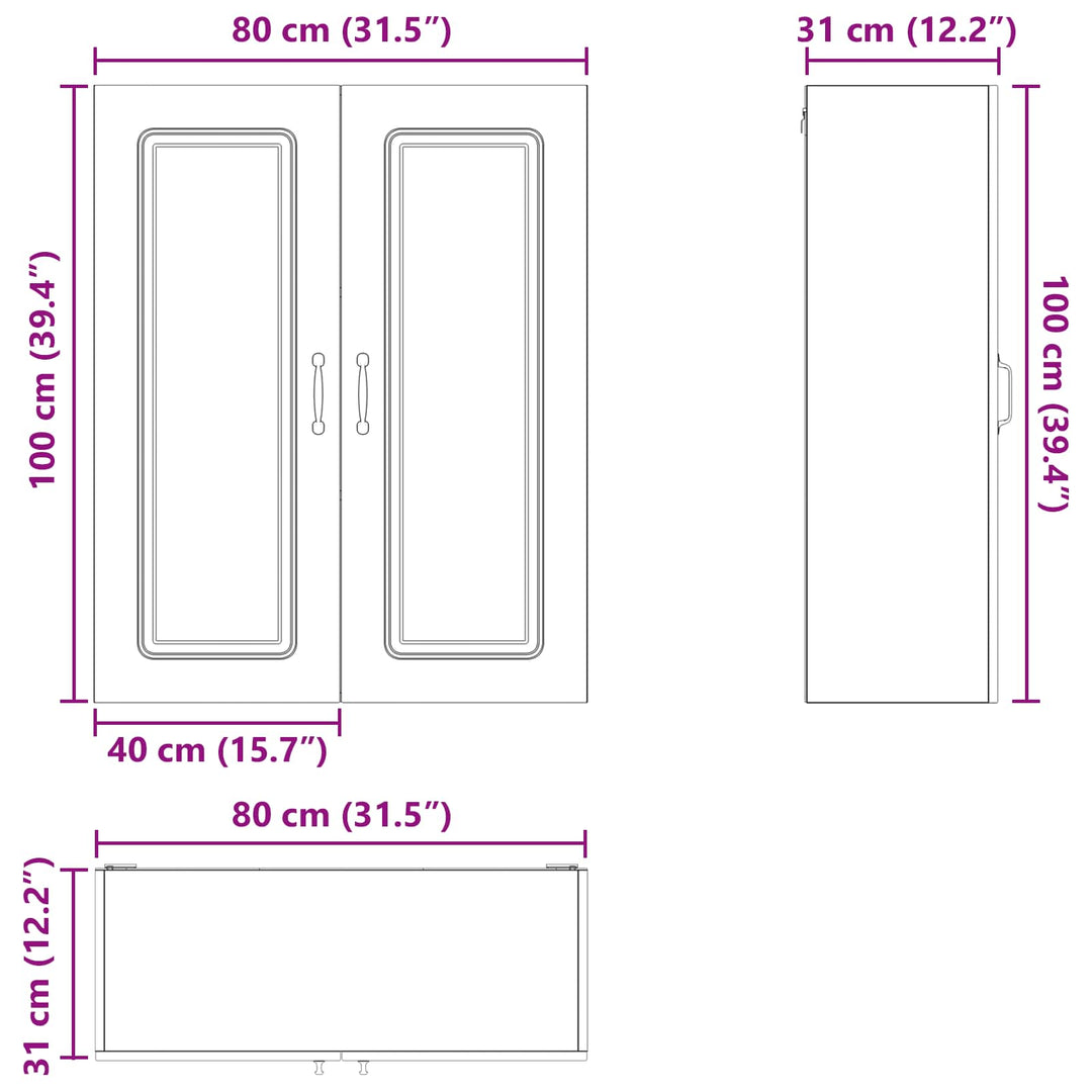 Panel til opvaskemaskine Kalmar Gammelt træ 80 x 31 x 100 cm