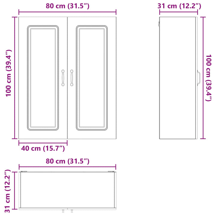 Panel til opvaskemaskine Kalmar Gammelt træ 80 x 31 x 100 cm