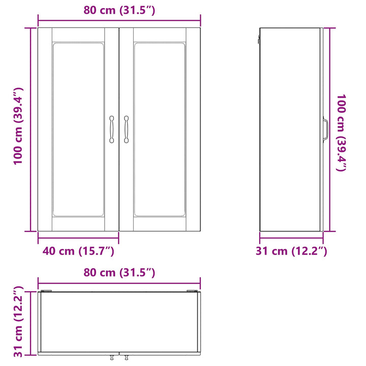 Panel til opvaskemaskine Kalmar Hvid 80 x 31 x 100 cm