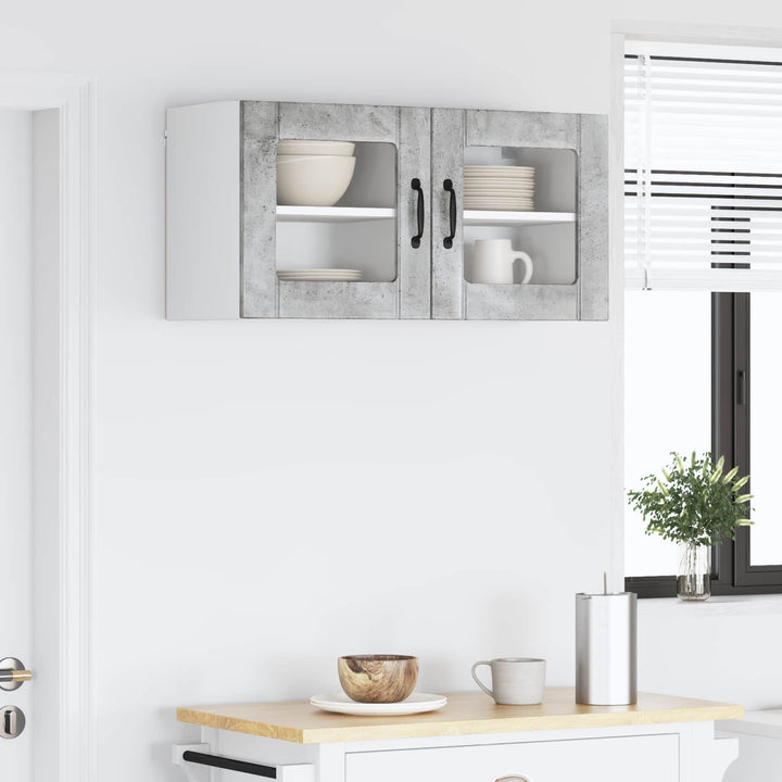 Væglågskab LUCCA 2 pcs Betongrå 40 x 31 x 40 cm Konstrueret træ