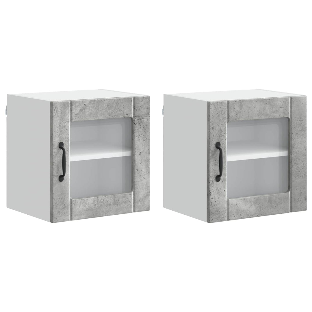 Væglågskab LUCCA 2 pcs Betongrå 40 x 31 x 40 cm Konstrueret træ