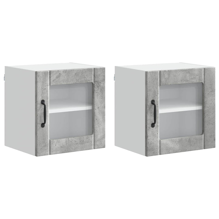Væglågskab LUCCA 2 pcs Betongrå 40 x 31 x 40 cm Konstrueret træ