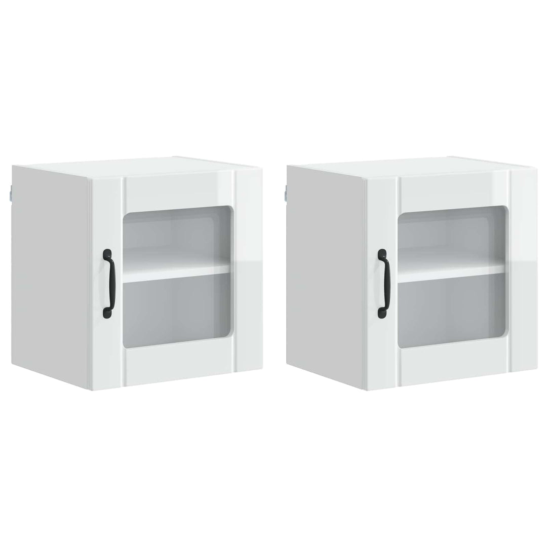 Væglågskab LUCCA 2 pcs Hvid højglans 40 x 31 x 40 cm