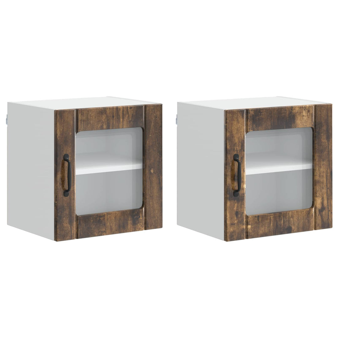 Væglågskab LUCCA 2 pcs Røget eg 40 x 31 x 40 cm Konstrueret træ