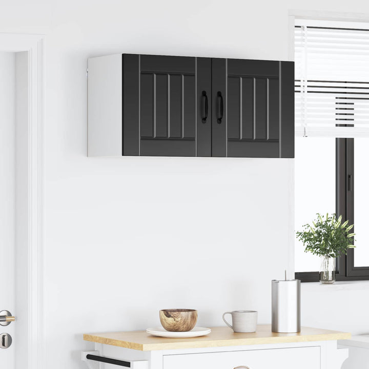 Vægskab LUCCA 2 pcs Sort 40 x 31 x 40 cm Konstrueret træ
