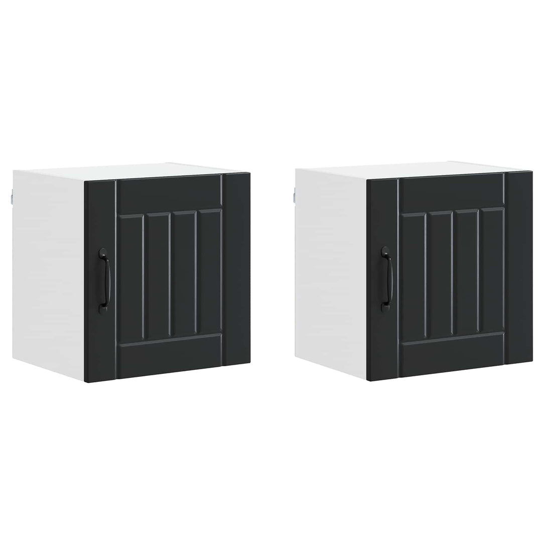 Vægskab LUCCA 2 pcs Sort 40 x 31 x 40 cm Konstrueret træ