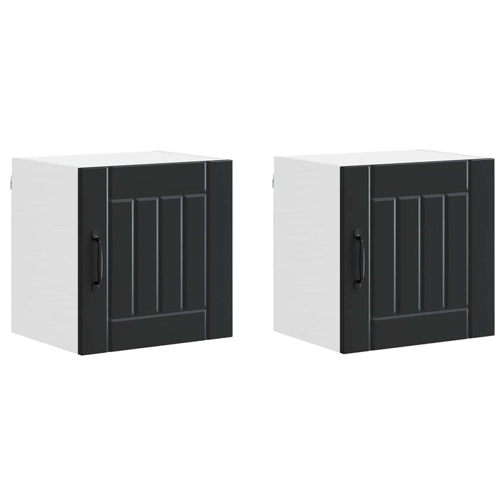 Vægskab LUCCA 2 pcs Sort 40 x 31 x 40 cm Konstrueret træ