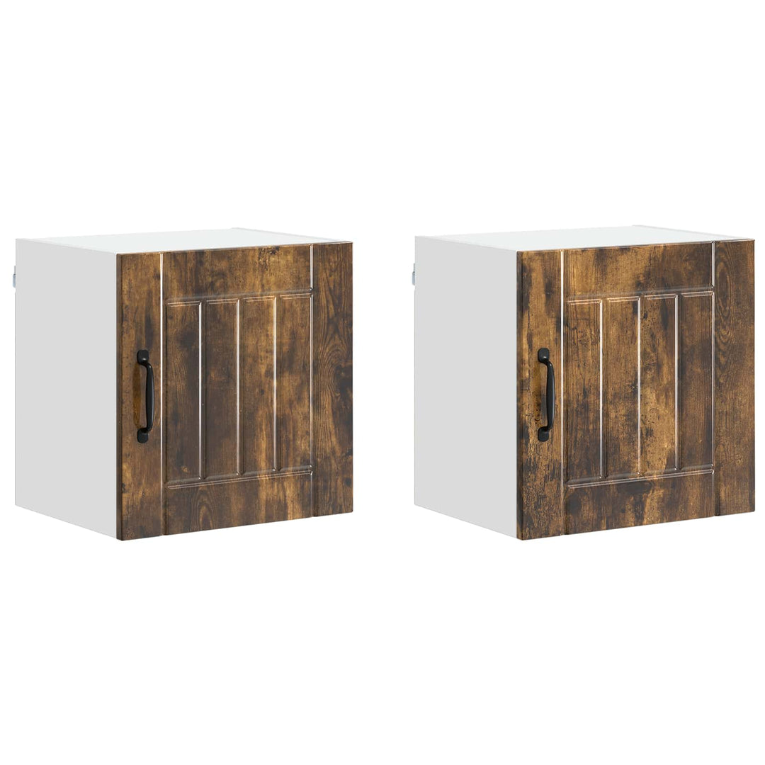 Vægskab LUCCA 2 pcs Røget eg 40 x 31 x 40 cm Konstrueret træ