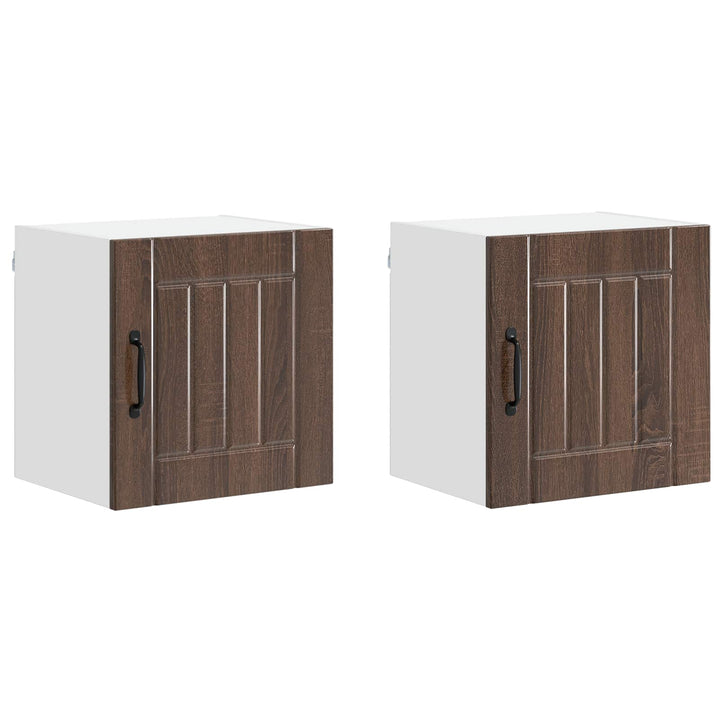 Vægskab LUCCA 2 pcs Brunt eg 40 x 31 x 40 cm Konstrueret træ