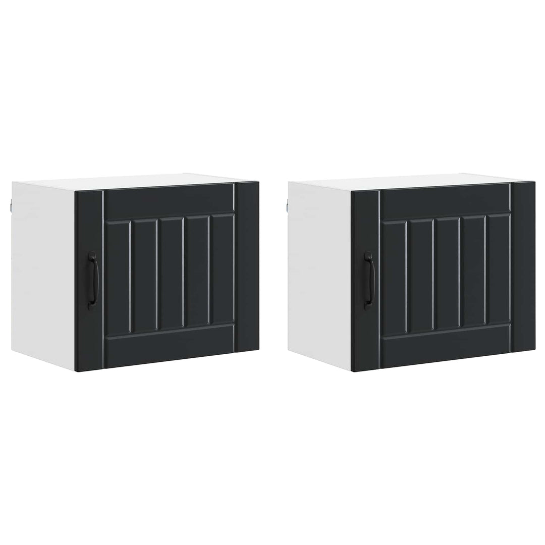 Vægskab LUCCA 2 pcs Sort 50 x 31 x 40 cm Konstrueret træ