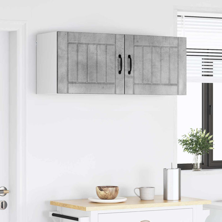 Vægskab LUCCA 2 pcs Betongrå 50 x 31 x 40 cm Konstrueret træ