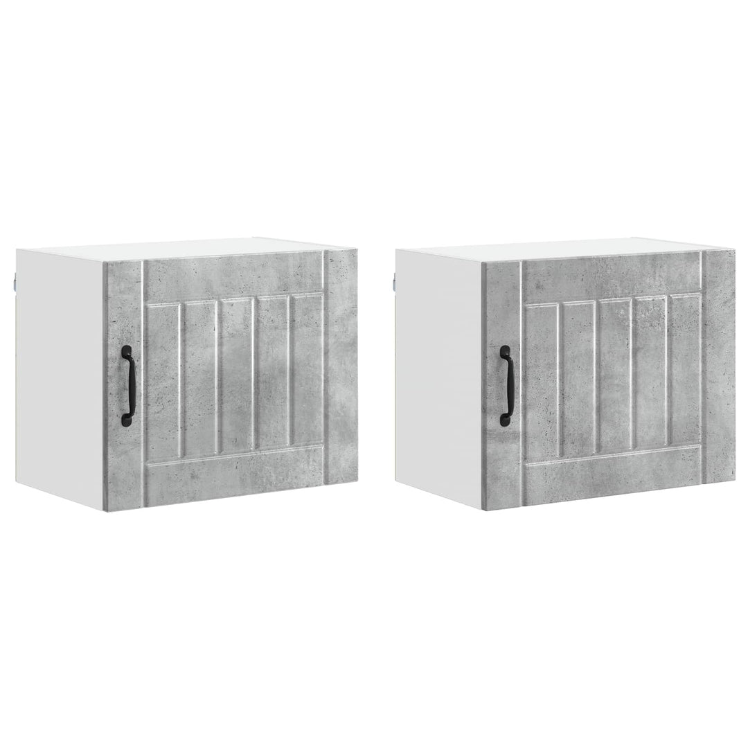 Vægskab LUCCA 2 pcs Betongrå 50 x 31 x 40 cm Konstrueret træ