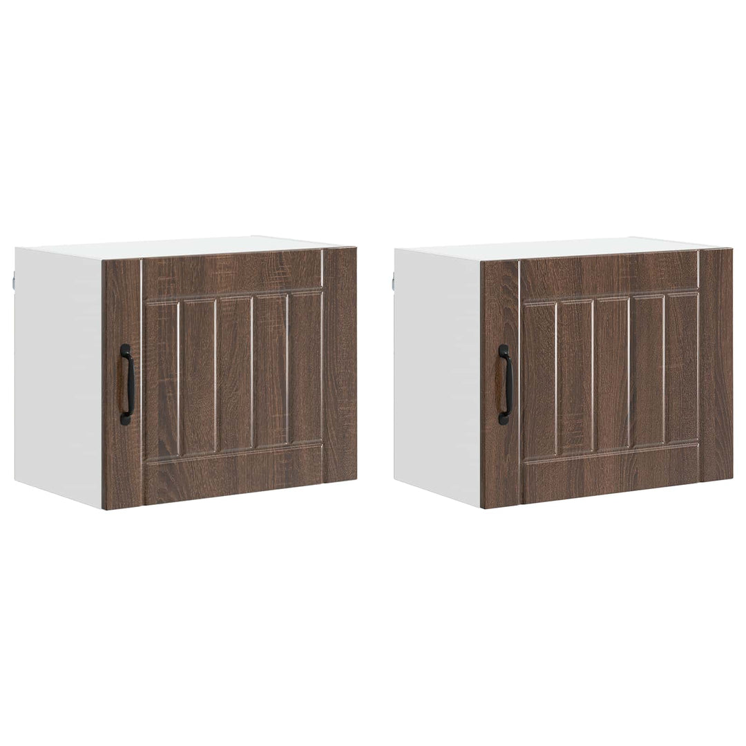 Vægskab LUCCA 2 pcs Brunt eg 50 x 31 x 40 cm Konstrueret træ