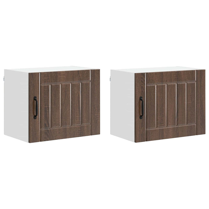 Vægskab LUCCA 2 pcs Brunt eg 50 x 31 x 40 cm Konstrueret træ