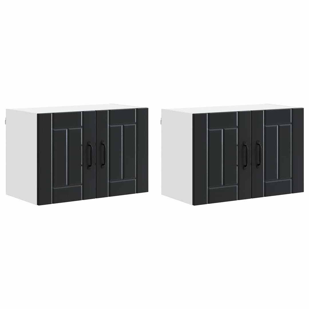 Vægskab LUCCA 2 pcs Sort 60 x 31 x 40 cm Konstrueret træ
