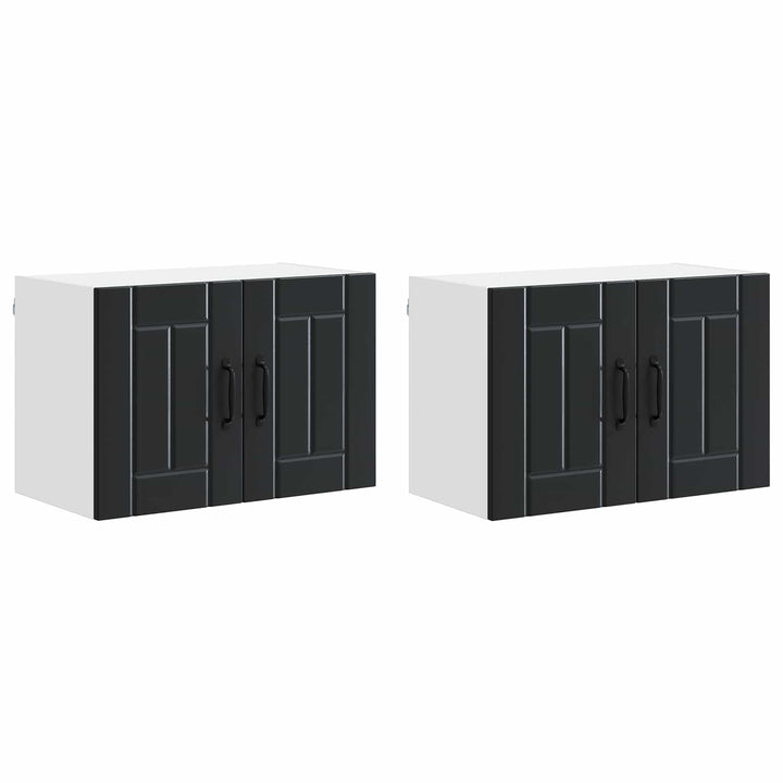 Vægskab LUCCA 2 pcs Sort 60 x 31 x 40 cm Konstrueret træ