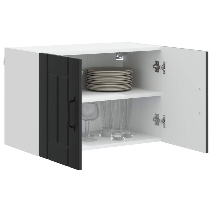 Vægskab LUCCA 2 pcs Sort 60 x 31 x 40 cm Konstrueret træ