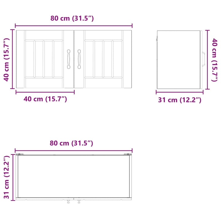 Vægskab LUCCA Gammelt træ 80 x 31 x 40 cm Konstrueret træ