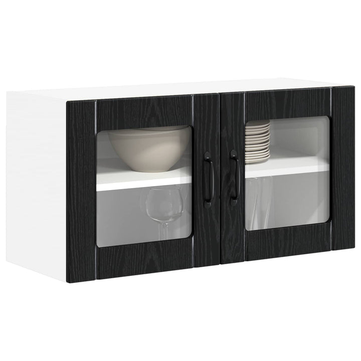 Væglågskab LUCCA Sort eg 80 x 31 x 40 cm Konstrueret træ