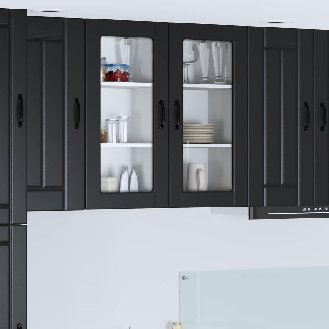 Væglågskab LUCCA 2 pcs Sort 40 x 31 x 80 cm Konstrueret træ
