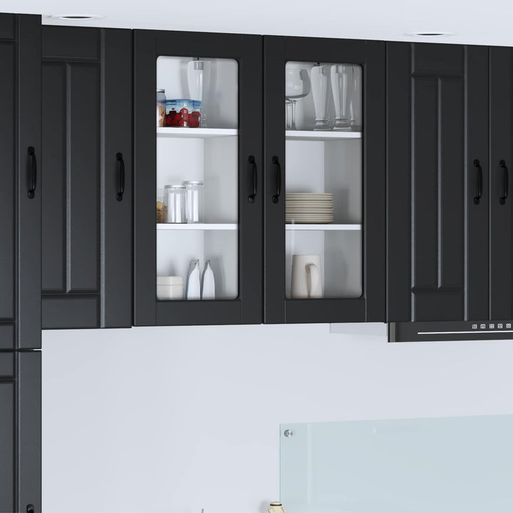 Væglågskab LUCCA 2 pcs Sort 40 x 31 x 80 cm Konstrueret træ