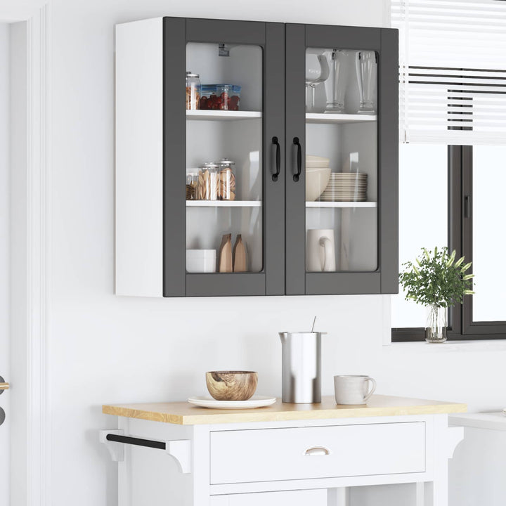 Væglågskab LUCCA 2 pcs Sort 40 x 31 x 80 cm Konstrueret træ