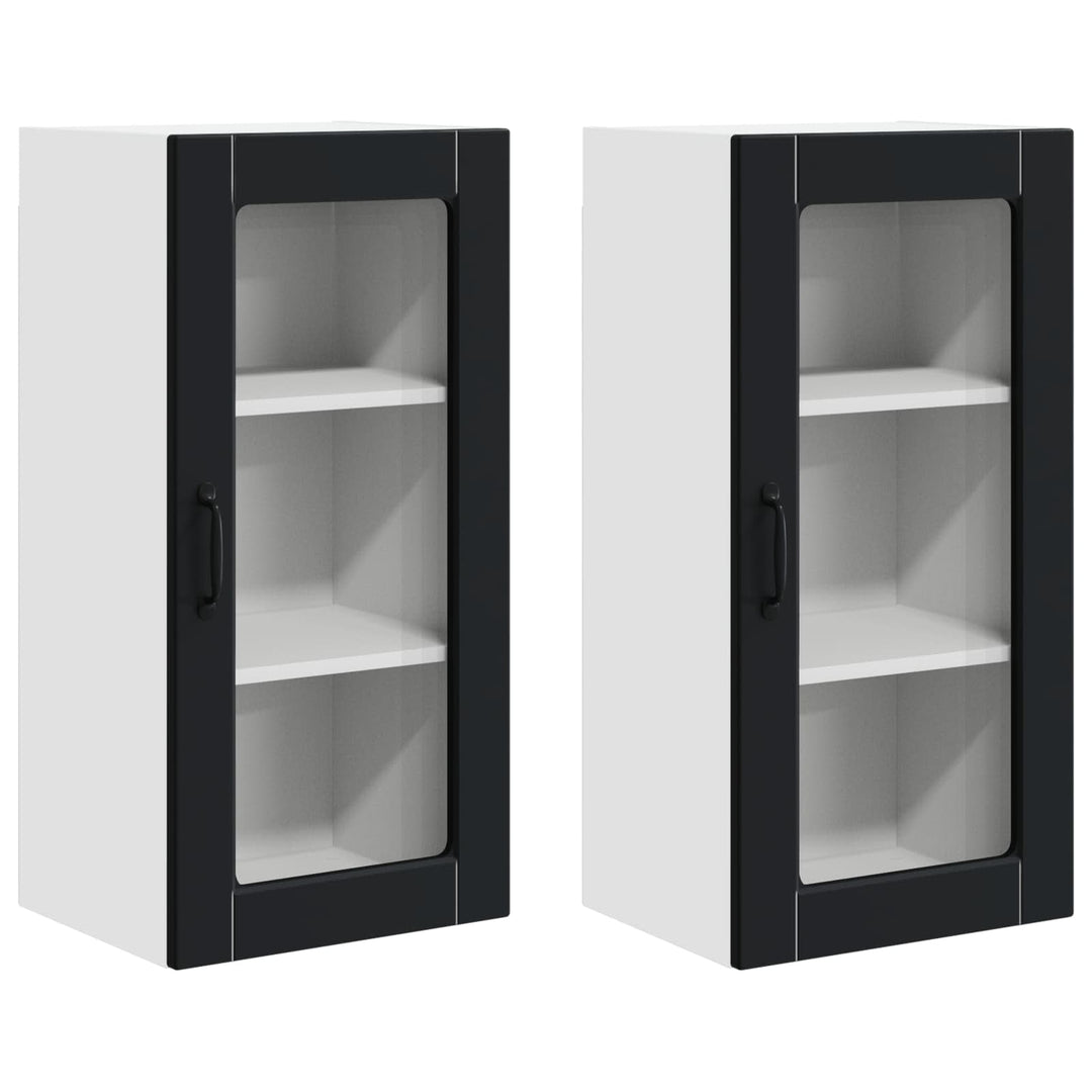 Væglågskab LUCCA 2 pcs Sort 40 x 31 x 80 cm Konstrueret træ